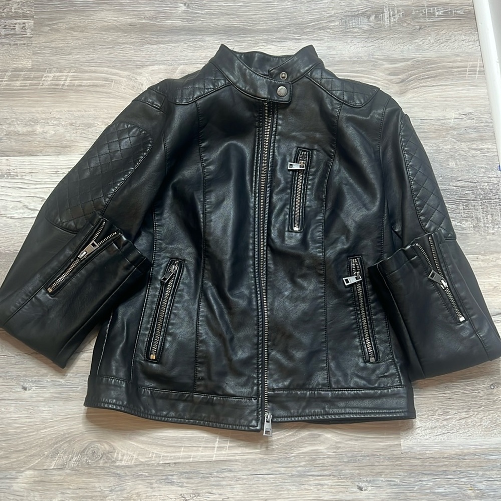 Women’s Levi Strauss Black Faux Leather Jacket Size Medium